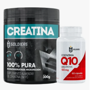 Kit: Creatina 300g + Coenzima Q10 100mg Soldiers Nutrition