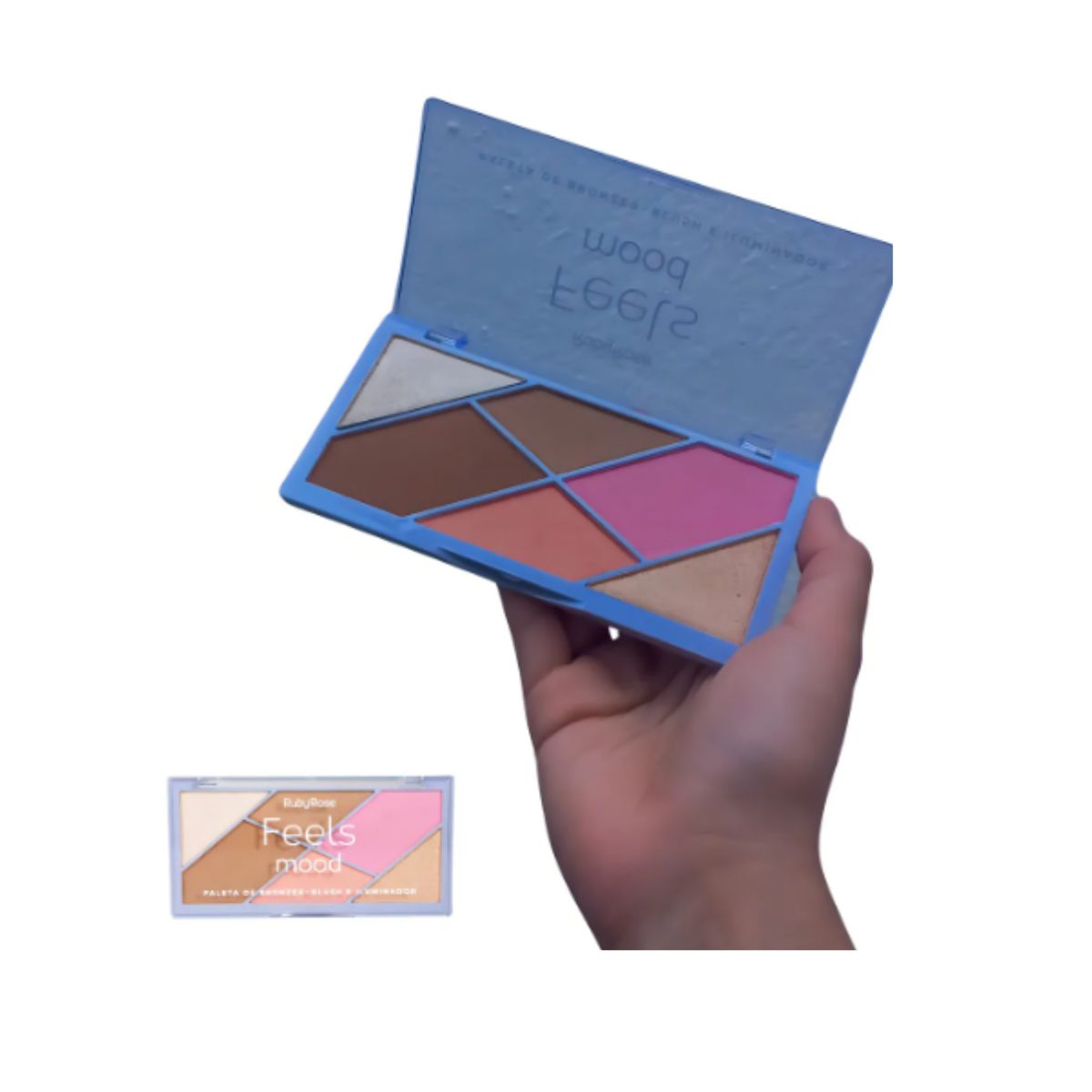 Paleta De Bronzer, Blush E Iluminador Feels Mood Ruby Rose - Imagem 2