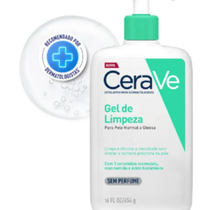 Gel de Limpeza Facial Peles Normais a Oleosas com Ácido Hialurônico CeraVe, 454g