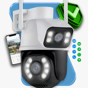 Câmera de Segurança Wifi Full Hd Externa Maxnova Prova D'água Lente Dupla Ip66 Cor Branco