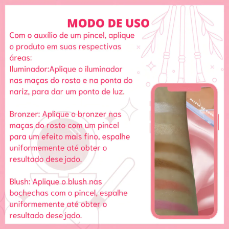Paleta De Bronzer, Blush E Iluminador Feels Mood Ruby Rose - Imagem 4