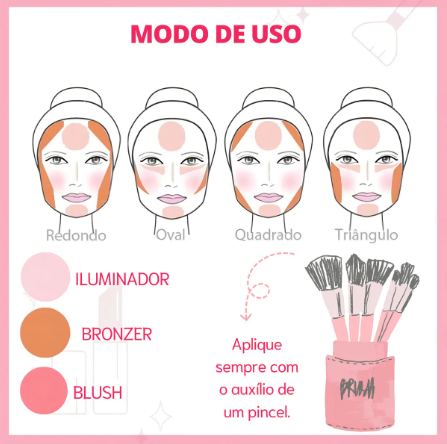 Paleta De Bronzer, Blush E Iluminador Feels Mood Ruby Rose - Imagem 5