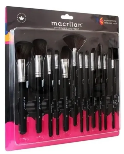01 Kit - De 12 Pincéis Para Maquiagem Macrilan Kp9-1a - Imagem 2
