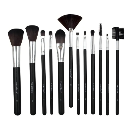 01 Kit - De 12 Pincéis Para Maquiagem Macrilan Kp9-1a - Imagem 3