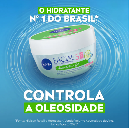 NIVEA Hidratante Facial em Gel Ultraleve 7 em 1 100g, BBB 26, Hidratação Intensa 48h. - Imagem 3