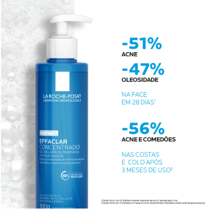 Gel De Limpeza Facial Effaclar Concentrado 300g La Roche Posay - Imagem 3